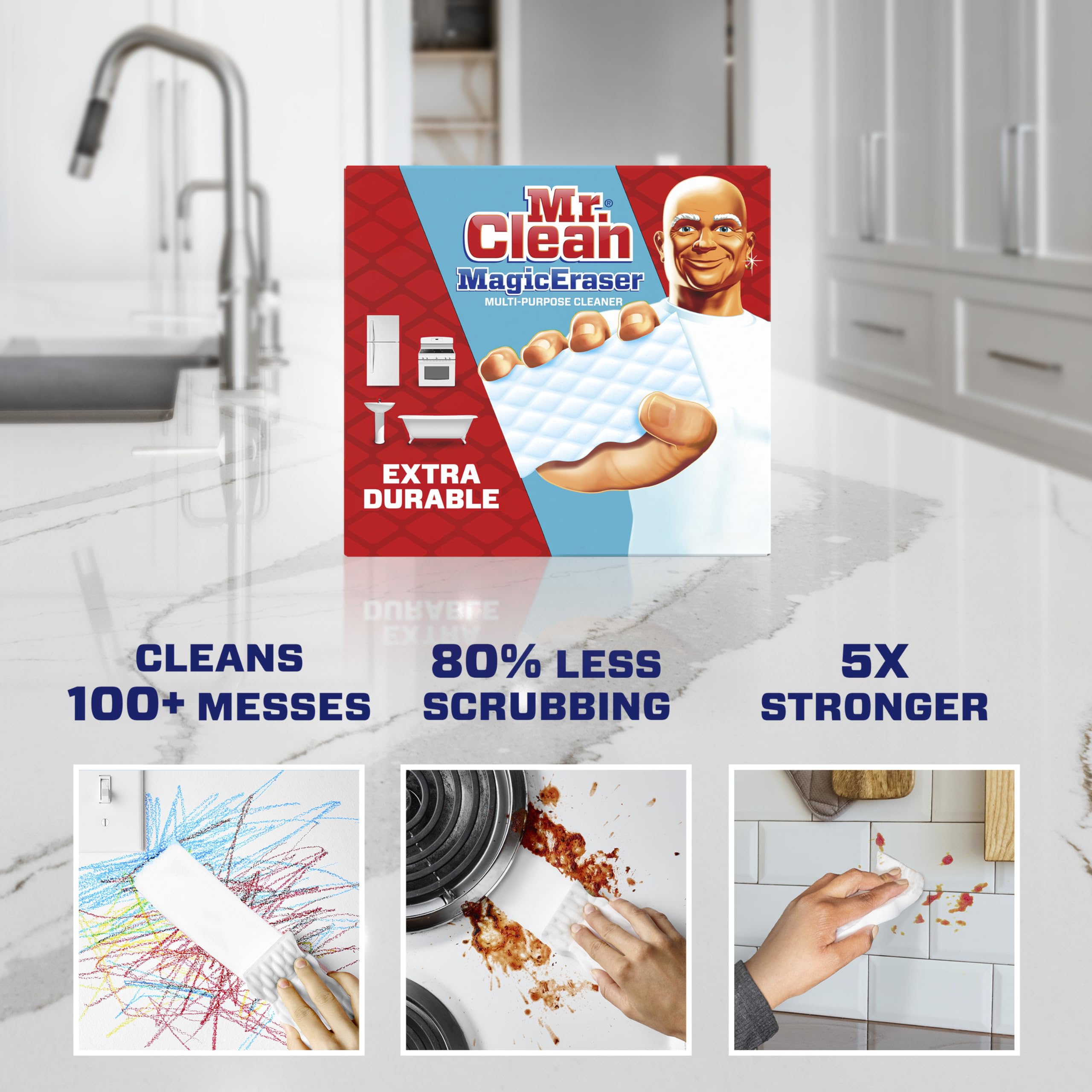 Mr. Clean Magic Eraser Extra Durable Scrubber & Cleaning Sponge 4ct. 🍁 All In One Marketplace Canada