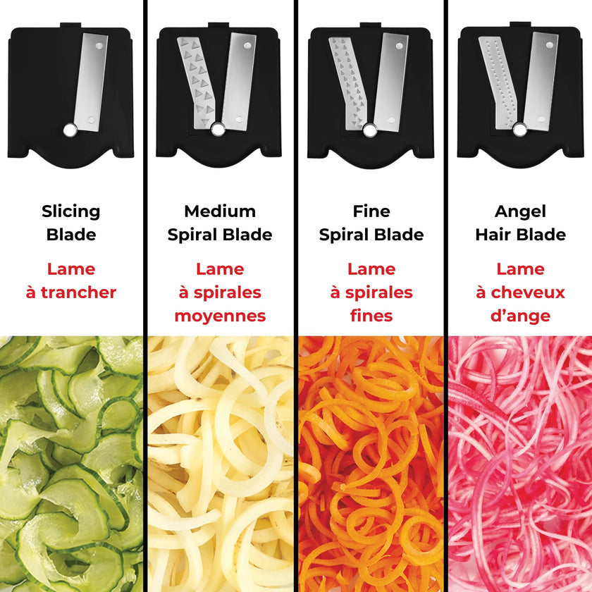 Starfrit Spiralizer, 4 Blades, Veggie Noodle Maker, Suction Base 🍁 All In One Marketplace Canada