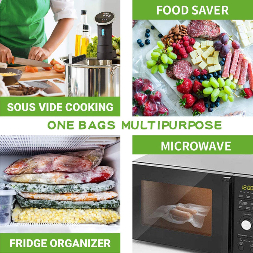 8''x50' Vacuum Sealer Bags for Food Saver (2 Pack), Commercial Grade Sealer Saver Rolls for Meal Prep or Sous Vide, BPA Free, Heavy-Duty 🍁 All In One Marketplace Canada
