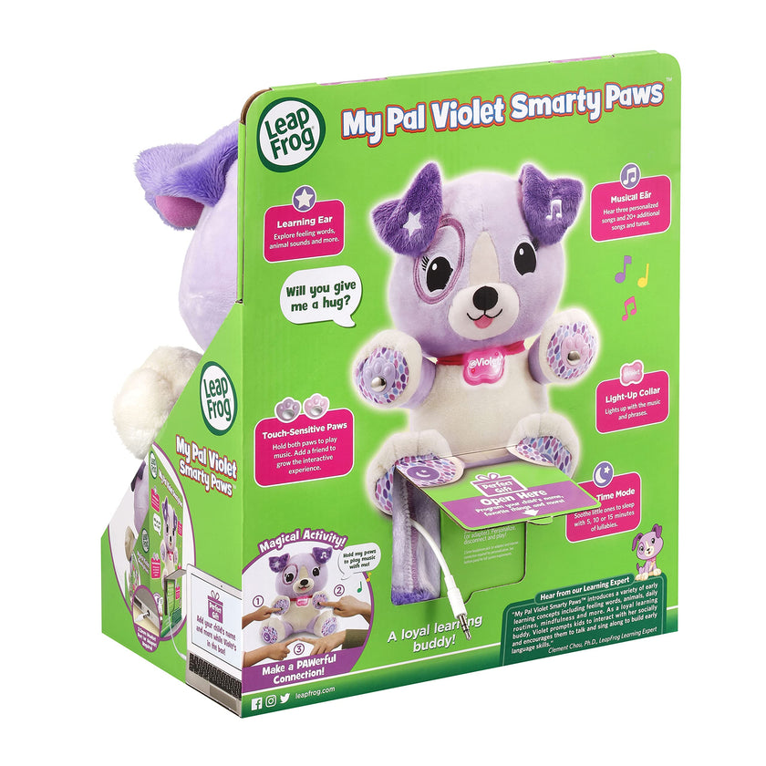 LeapFrog My Pal Violet Smarty Paws, Infant Plush Toy with Personalization, Music and lullabies, Learning Content for Baby to Toddler, English Version 🍁 All In One Marketplace Canada