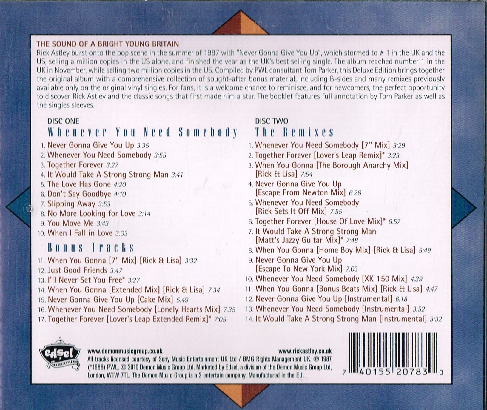 Rick Astley / Whenever You Need Somebody (2-Disc edition) - CD (Used)