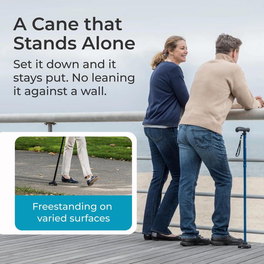HurryCane Freedom Edition Folding Walking Cane, Black 🍁 All In One Marketplace Canada