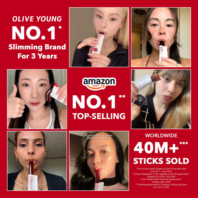 FOODOLOGY Coleology Cutting Stick Jelly (Pomegranate) – Dietary Fiber Supplement for Healthy Weight Management, Chia Seeds & Garcinia Cambogia, Korean Beauty with Collagen – 10 Sticks 🍁 All In One Marketplace Canada