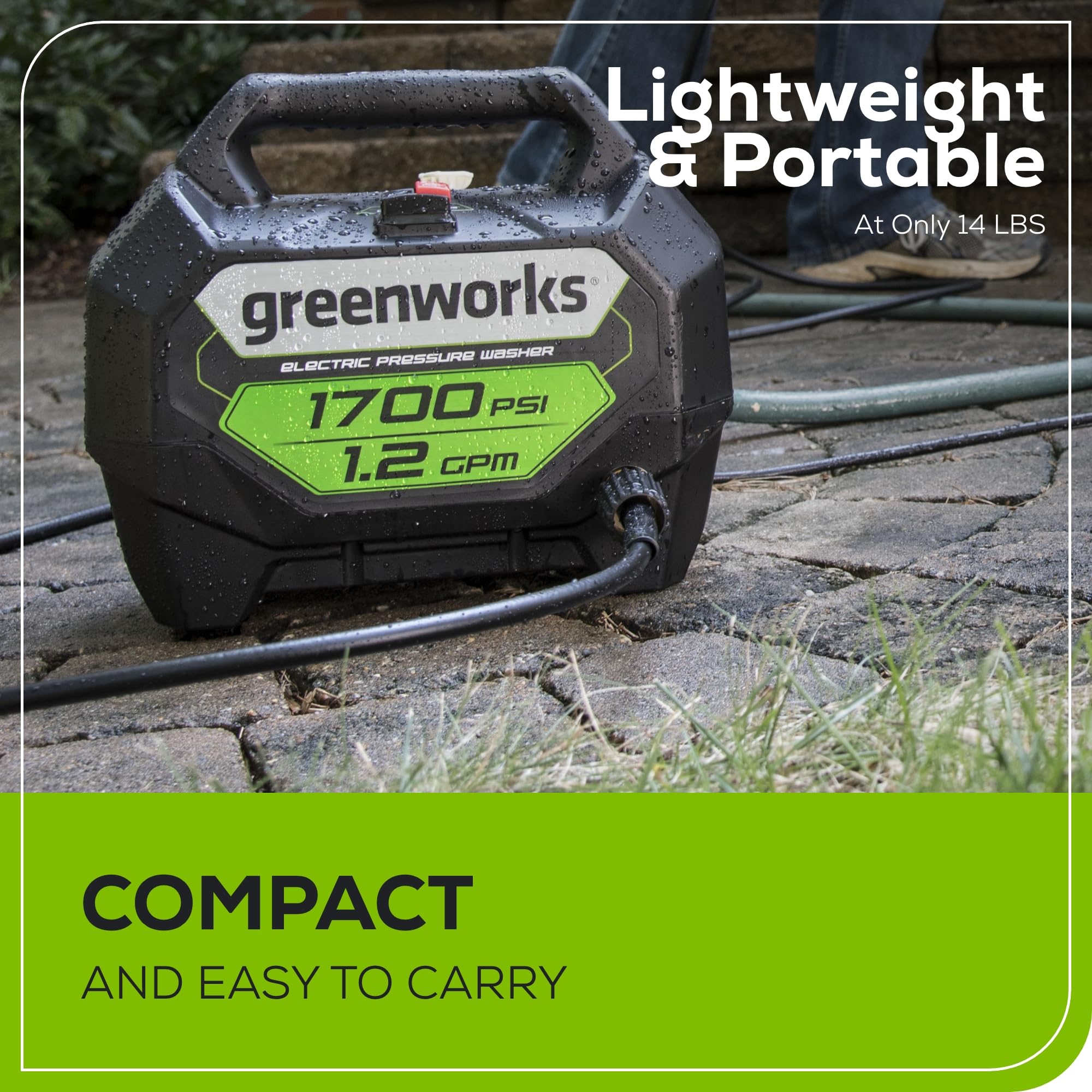 Greenworks 1700 PSI 1.2-Gallon-GPM 13 Amp Cold Water Electric Pressure Washer, GPW1704 🍁 All In One Marketplace Canada