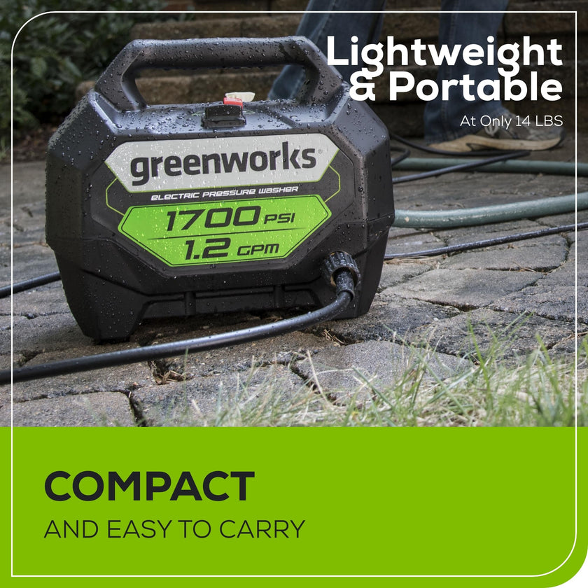 Greenworks 1700 PSI 1.2-Gallon-GPM 13 Amp Cold Water Electric Pressure Washer, GPW1704 🍁 All In One Marketplace Canada