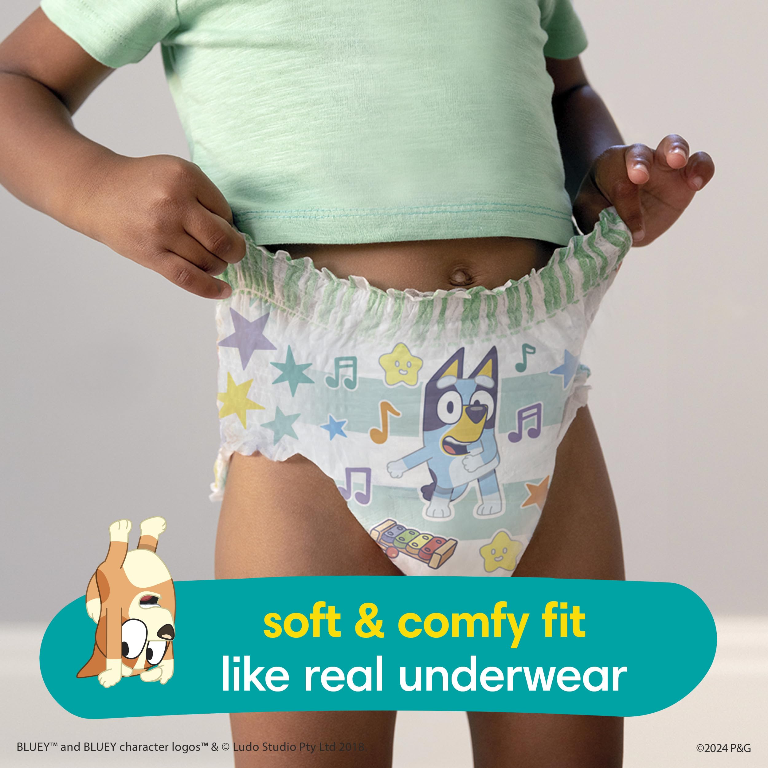 Pampers Easy Ups Girls & Boys Potty Training Pants, Size 7 (5T6T), Bluey Absorbent Training Underwear, Up to 100% Leakproof Day and Night, Hypoallergenic, 1 Pack (Count of 70) 🍁 All In One Marketplace Canada
