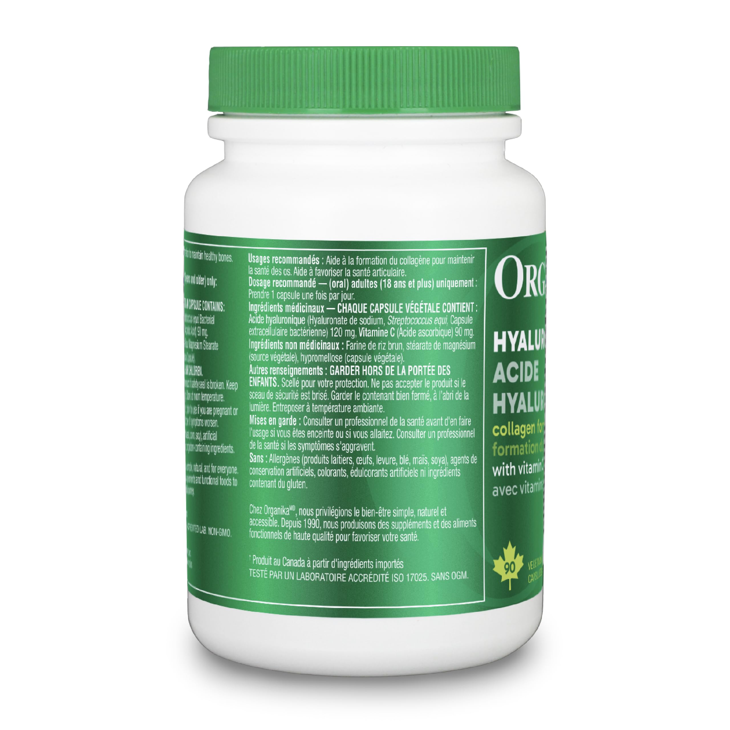 Organika Canadian-Made Hyaluronic Acid With Vitamin C 90 Vcaps 🍁 All In One Marketplace Canada