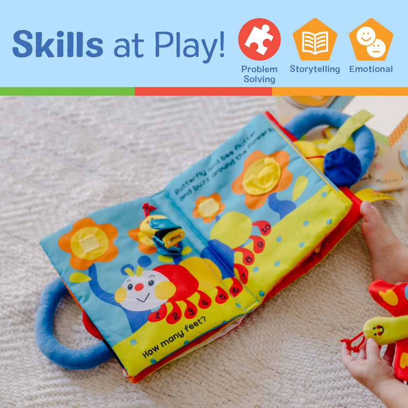 Melissa & Doug K’s Kids My First Activity Book, Soft Cloth Baby Book with Infant Toys—Puppets, Crinkles, Buttons, Buckles & Clock, Machine Washable Montessori Baby Toys for Kids 0–24 Months 🍁 All In One Marketplace Canada