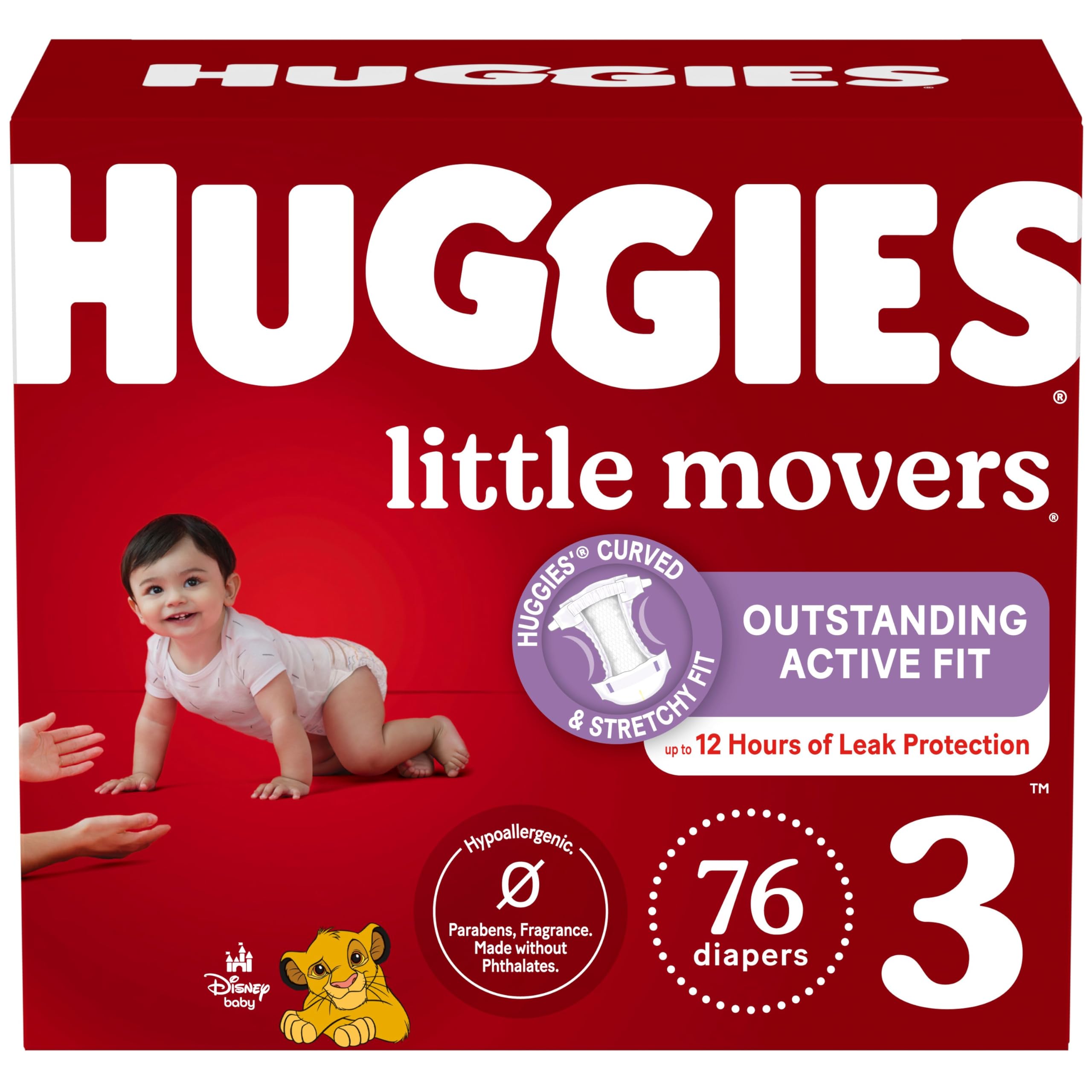 Huggies Size 3 Diapers, Little Movers Baby Diapers, Size 3 (16-28 lbs), 76 Count 🍁 All In One Marketplace Canada