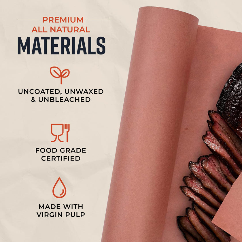 Bryco Goods Pink Butcher Paper Roll - 18 Inch x 100 Feet - Food Grade Peach Paper for Smoking & Grilling Meat, BBQ, Brisket - Unbleached Unwaxed Uncoated 🍁 All In One Marketplace Canada
