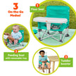 Bright Starts Pop 'N Sit Portable Booster, Indoor/Outdoor Use, Floor Seat with Feeding Tray, Teal, 6 Mos - 3 Yrs 🍁 All In One Marketplace Canada