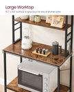 VASAGLE Coffee Bar, Baker’s Rack for Kitchen with Storage, 6-Tier Kitchen Shelves with 6 Hooks, Microwave Stand, Industrial, 15.7 x 31.5 x 65.7 Inches, Rustic Brown and Black UKKS019B01 🍁 All In One Marketplace Canada