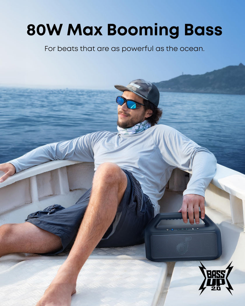 soundcore Boom 2 Outdoor Speaker, 80W, Subwoofer, BassUp 2.0, 24H Playtime, IPX7 Waterproof, Floatable, RGB Lights, USB-C, Custom EQ, Bluetooth 6.0, Portable, Camping, Beach, and Backyard-Blue 🍁 All In One Marketplace Canada
