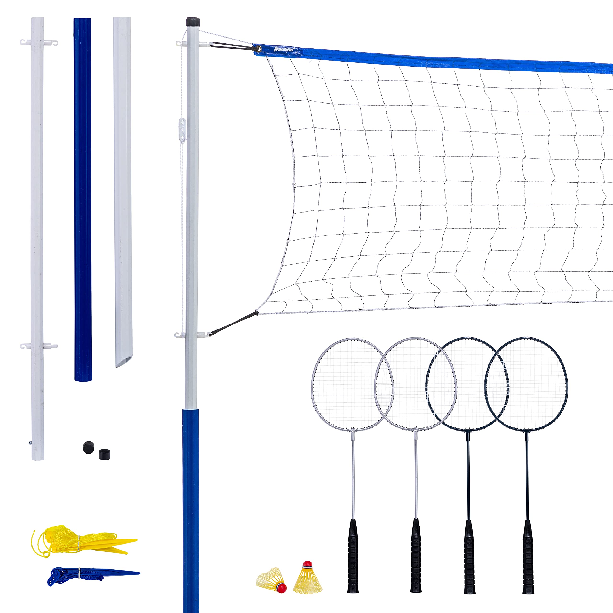 Franklin Sports Badminton Set - Portable Badminton Set - Adult and Kids Badminton Net - Perfect Backyard/Lawn Game - Includes 4 Badminton Racquets - Recreational 🍁 All In One Marketplace Canada
