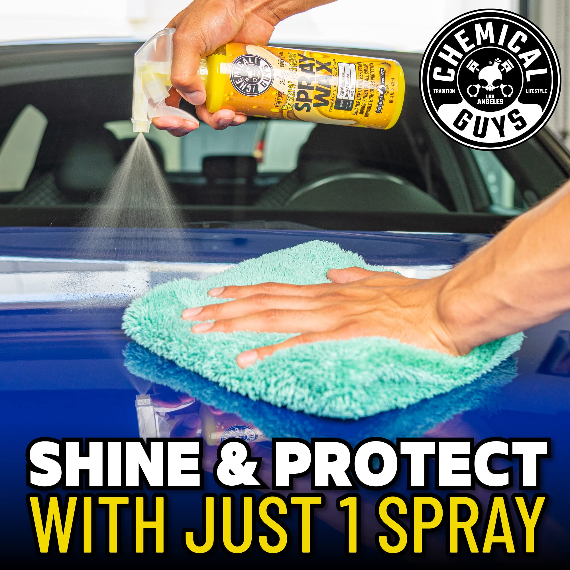 Chemical Guys Blazin' Banana Spray Wax for Car Shine & Protection - Natural Carnauba Formula for Glossy Finish on Paint, Chrome, Metal & Glass - Easy Spray-On, Wipe-Off Application, 473 ml 🍁 All In One Marketplace Canada