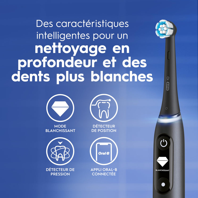 Oral-B iO6 Electric Toothbrush, for a Deep Clean and Whiter Teeth, Black Lava, Rechargeable Electric Toothbrushes, iO Series 6 with 1 Power Toothbrush, 1 Brush Head, and 1 Travel Case 🍁 All In One Marketplace Canada