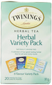 Twinings Herbal Variety Pack Individually Wrapped Teabags, Naturally Caffeine-Free, Includes Lemon, Mandarin Orange, Camomile & Goodnight Blends, 20 Count (Pack of 6), Enjoy Hot or Iced 🍁 All In One Marketplace Canada