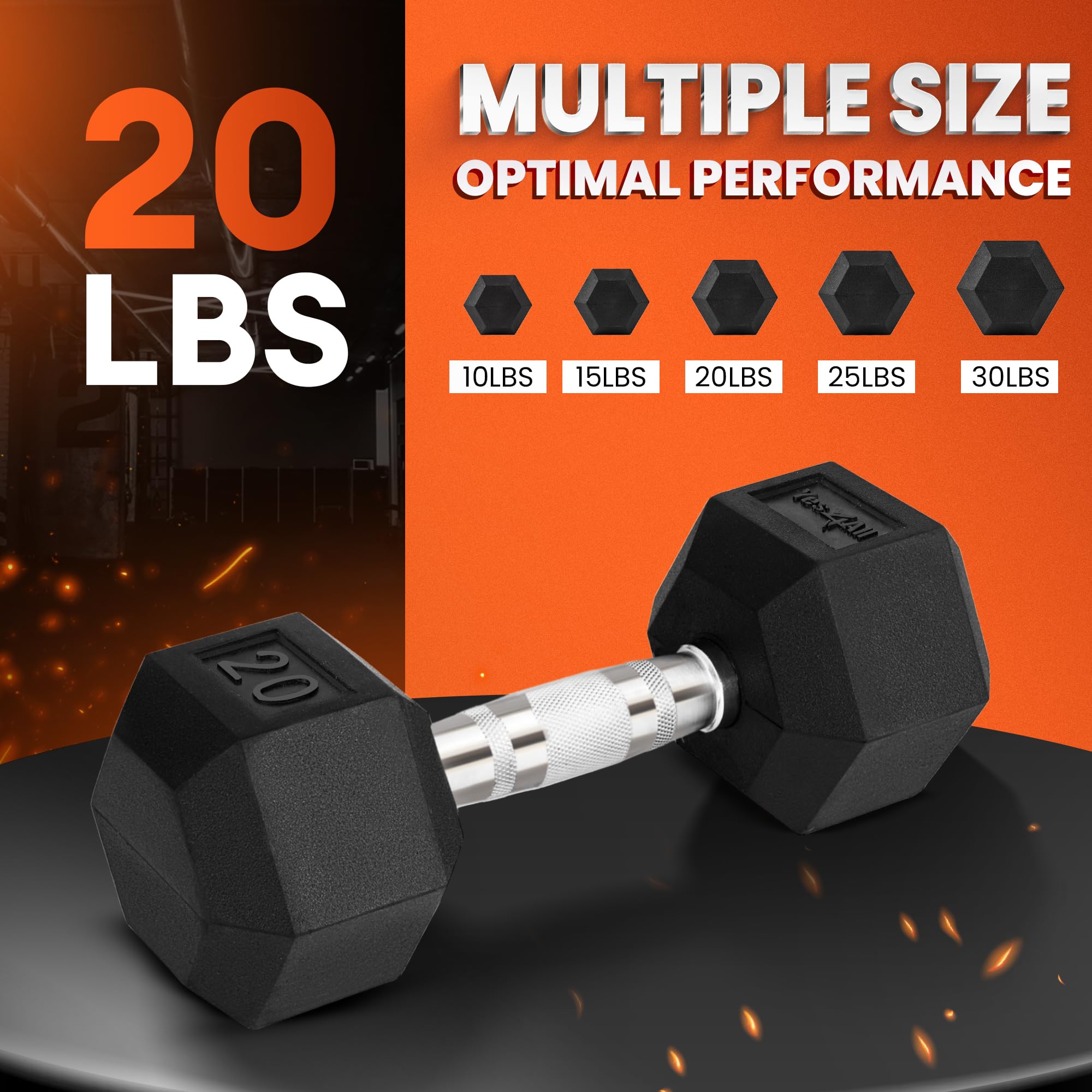 Yes4All Hex Dumbbell with Chrome Grip, Single Hand Weight for Strength Training - 20 lbs 🍁 All In One Marketplace Canada