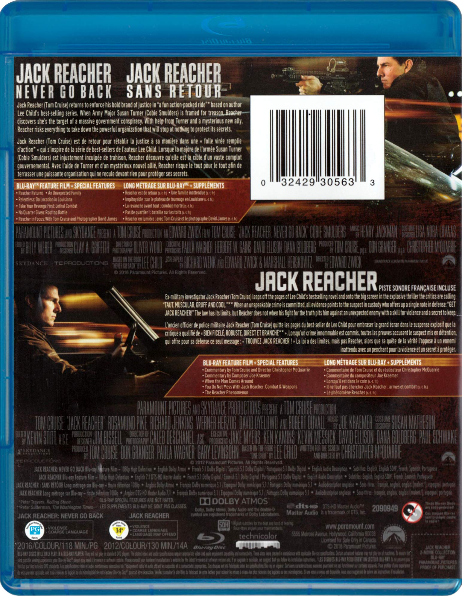 Jack Reacher: Never go Back / Jack Reacher (2-Movie Collection) (Blu-ray)