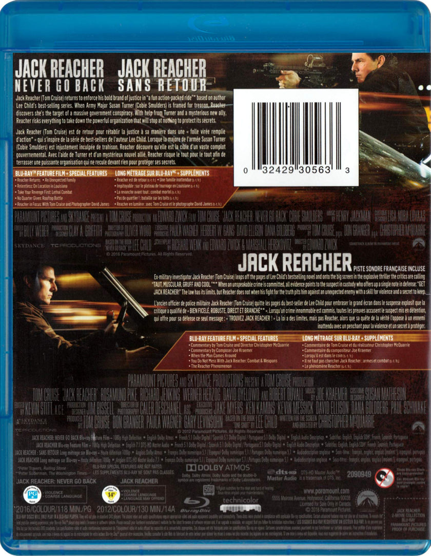 Jack Reacher: Never go Back / Jack Reacher (2-Movie Collection) (Blu-ray)