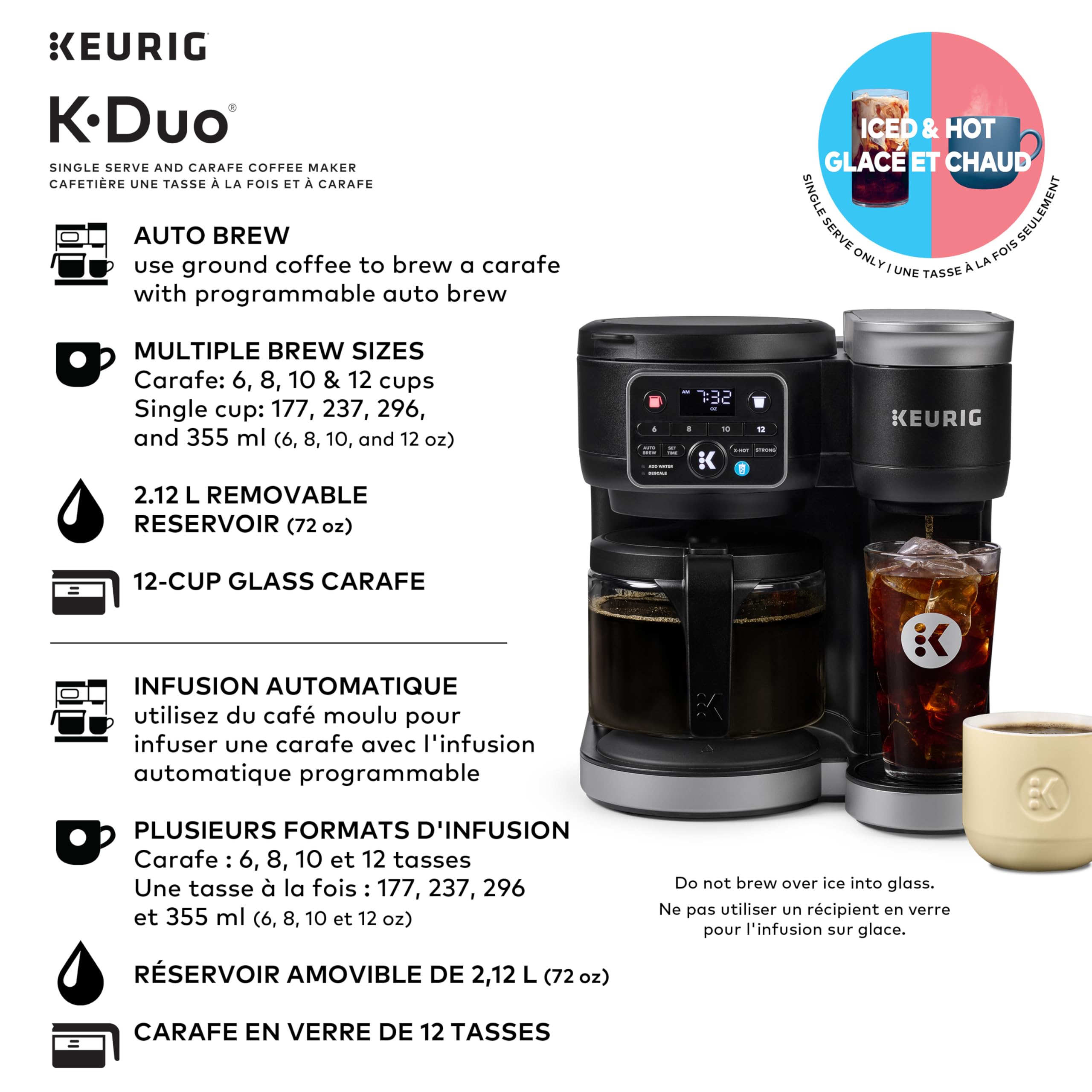 Keurig K-Duo Single Serve K-Cup Pod & Carafe Coffee Maker, Black 🍁 All In One Marketplace Canada