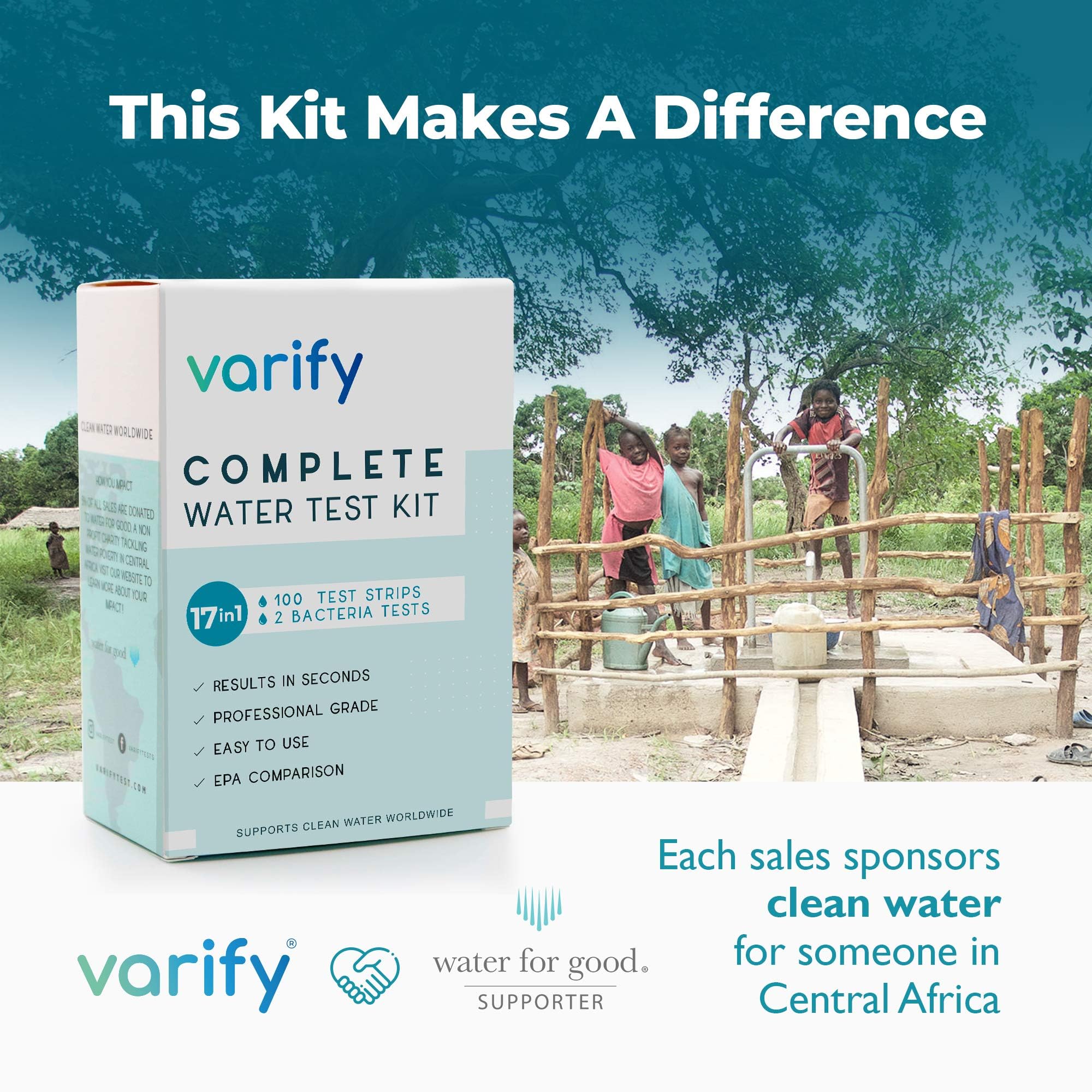 17 in 1 Premium Drinking Water Test Kit - 100 Strips + 2 Bacteria Tests - Home Water Quality Test - Well and Tap Water - Easy Testing for Lead, Bacteria, Hardness, Fluoride, pH, Iron, Copper and more! 🍁 All In One Marketplace Canada