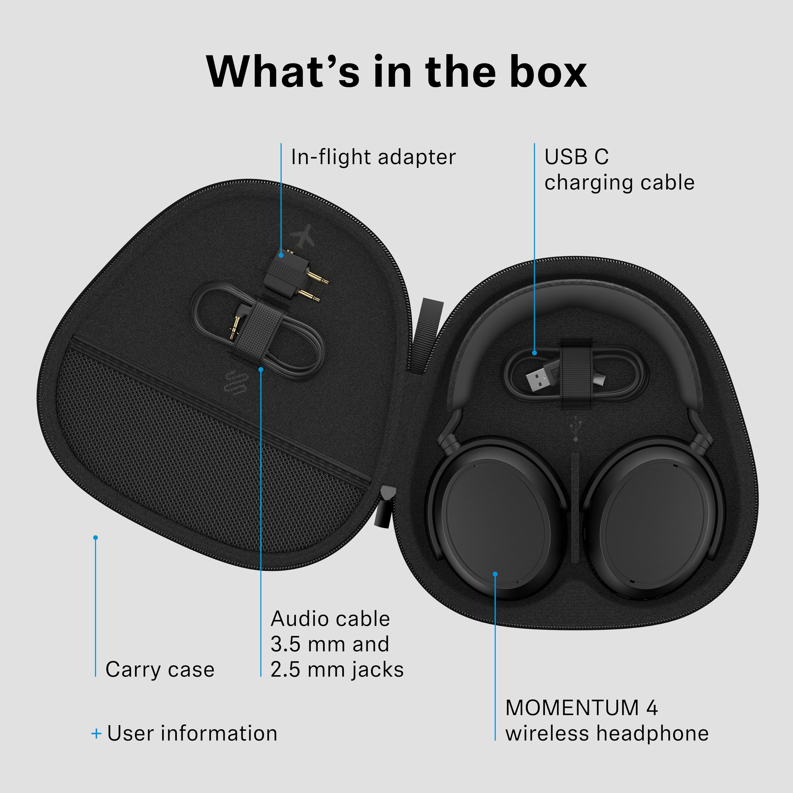 Sennheiser MOMENTUM 4 Wireless Headphones, ANC, 60 Hr Battery, Graphite 🍁 All In One Marketplace Canada