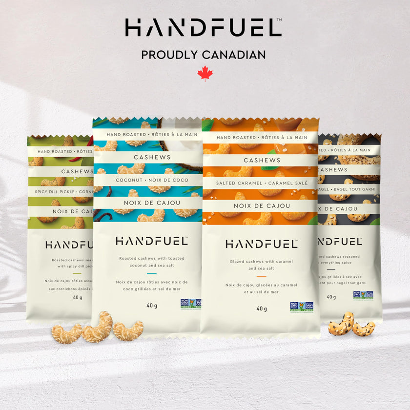 Handfuel 12 Pack Variety Flavoured Cashews, 4 Flavours - 3 x 40g of Each 🍁 All In One Marketplace Canada