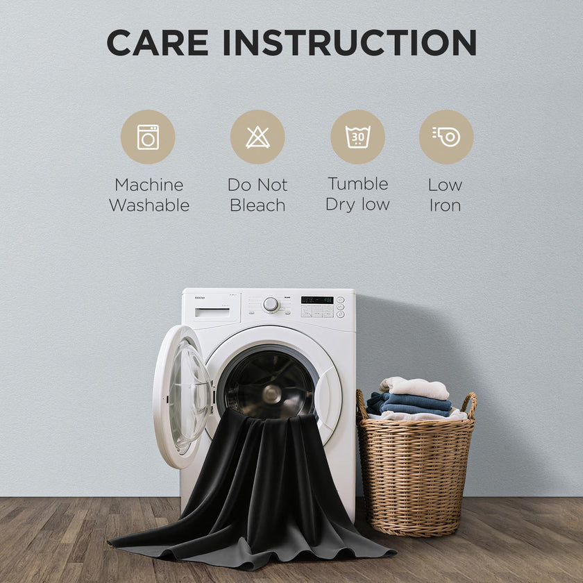 Joydeco Blackout Curtains 63 Inchs Long 52 Wide Black Out Curtains 2 Panels, Thermal Insulated Long Curtain& Drapes, Room Darkening Grommet Drapes for Living Bedroom Window (W52 x L63 Inch, Black) 🍁 All In One Marketplace Canada