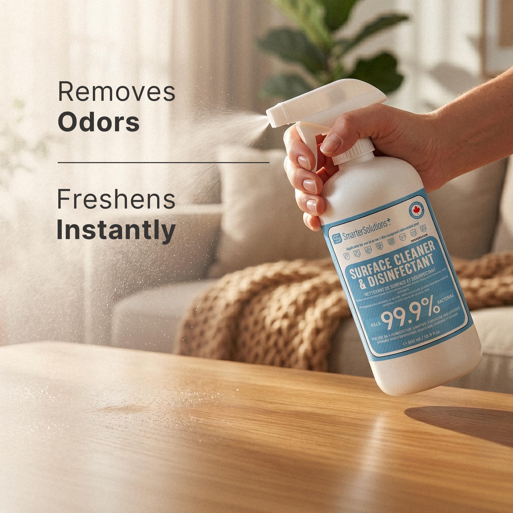 Hypochlorous Acid Spray Cleaning Solution, Made in Canada, Hospital Grade Disinfectant Spray, All-Purpose Sanitizer & Deodorizer, Eliminate Viruses Including Norovirus (2 Pack - 2 x 500ml) 🍁 All In One Marketplace Canada