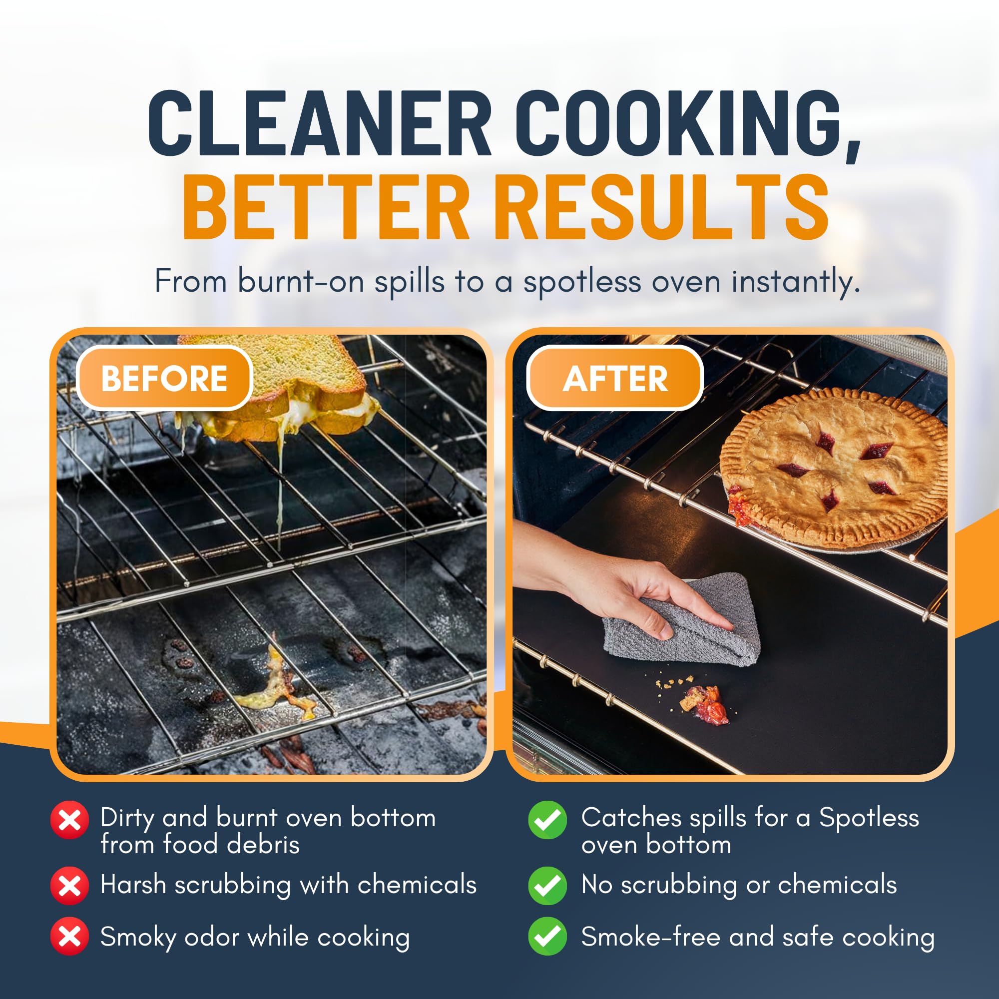 Oven Liners for Bottom of Oven - 2 Pack Large Heavy Duty Mats, 17”x25” Non-Stick Reusable Liner for Electric, Gas, Toasters, Grills - BPA & PFOA Free Kitchen Accessory to Keep It Clean (Black) 🍁 All In One Marketplace Canada
