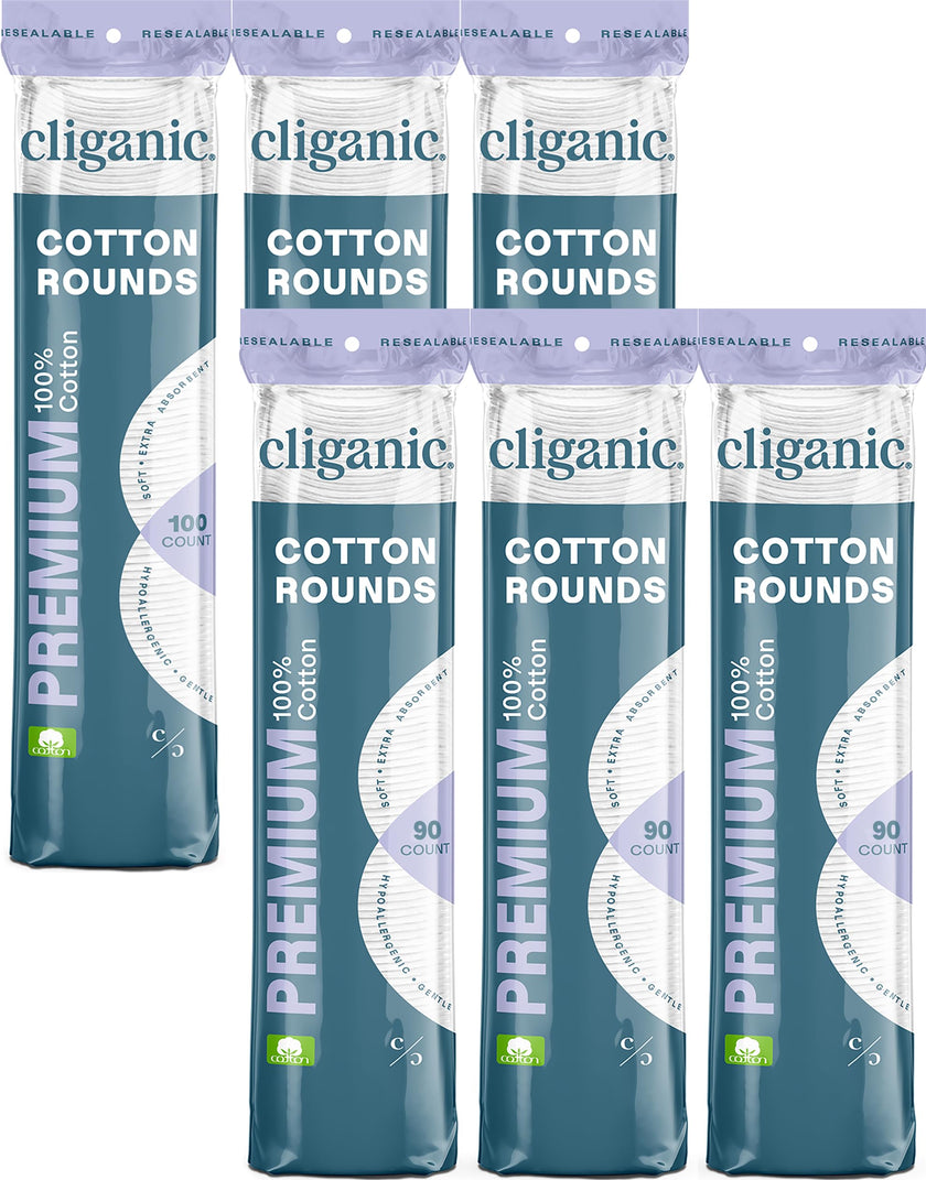Cliganic Premium 100% Cotton Makeup Remover Pads 540 Count, (Pack of 6) 🍁 All In One Marketplace Canada