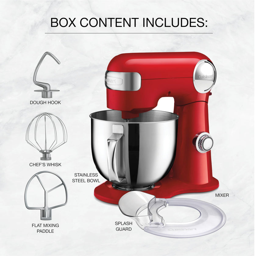 Cuisinart Precision Master 5.5-Quart Tilt-Head Stand Mixer, 12 Speed, 500W, Includes Bowl, Dough Hook, Chef's Whisk and Flat Mixing Paddle, Red (SM-50RC) 🍁 All In One Marketplace Canada