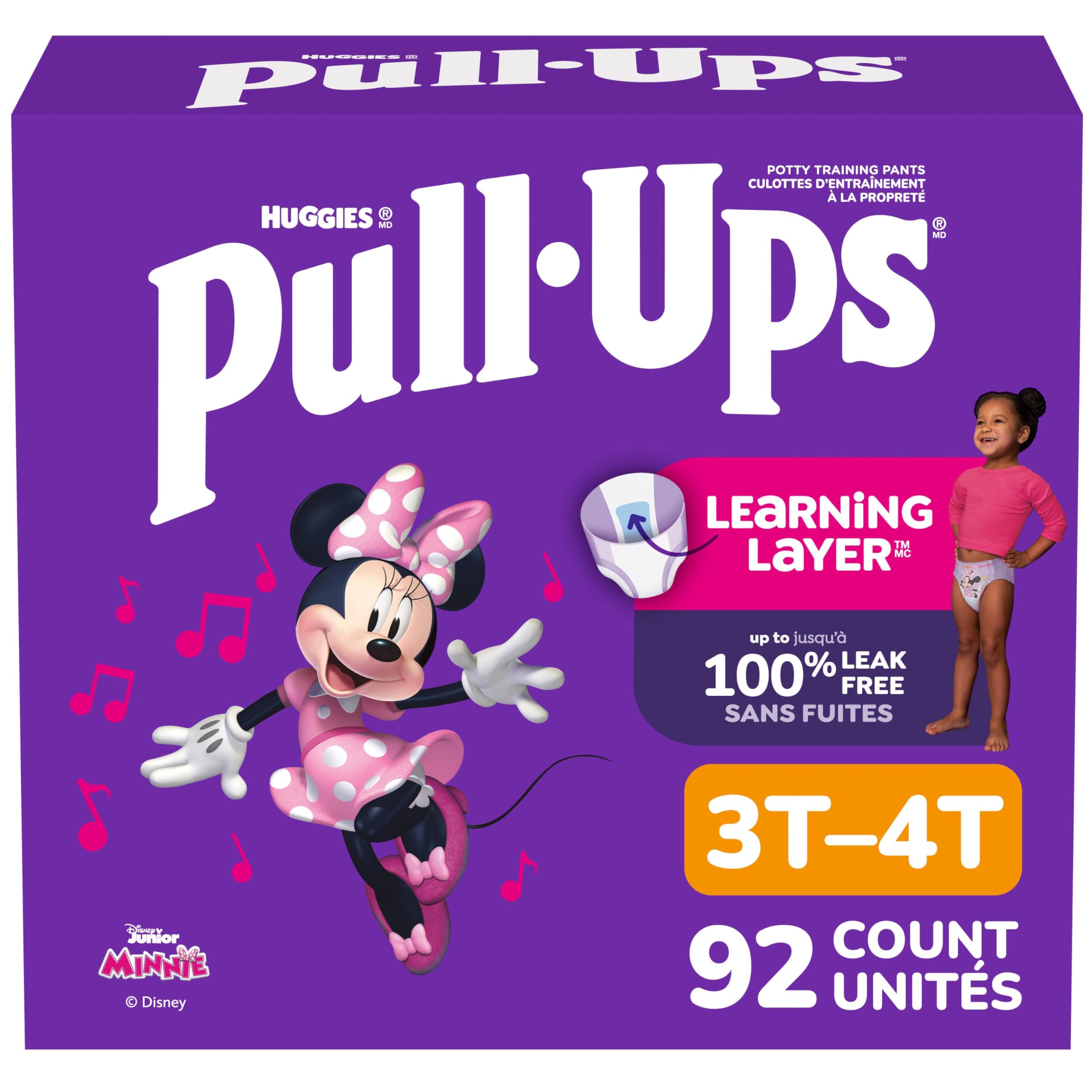 Pull-Ups Girls Potty Training Underwear, Easy Open Toddler Pants 3T-4T (32-40 lbs), Learning Designs for Toddlers, 92 count 🍁 All In One Marketplace Canada