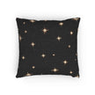 Starry Night Sparkle Woven Pillow | Black Cross-Stitch Stars