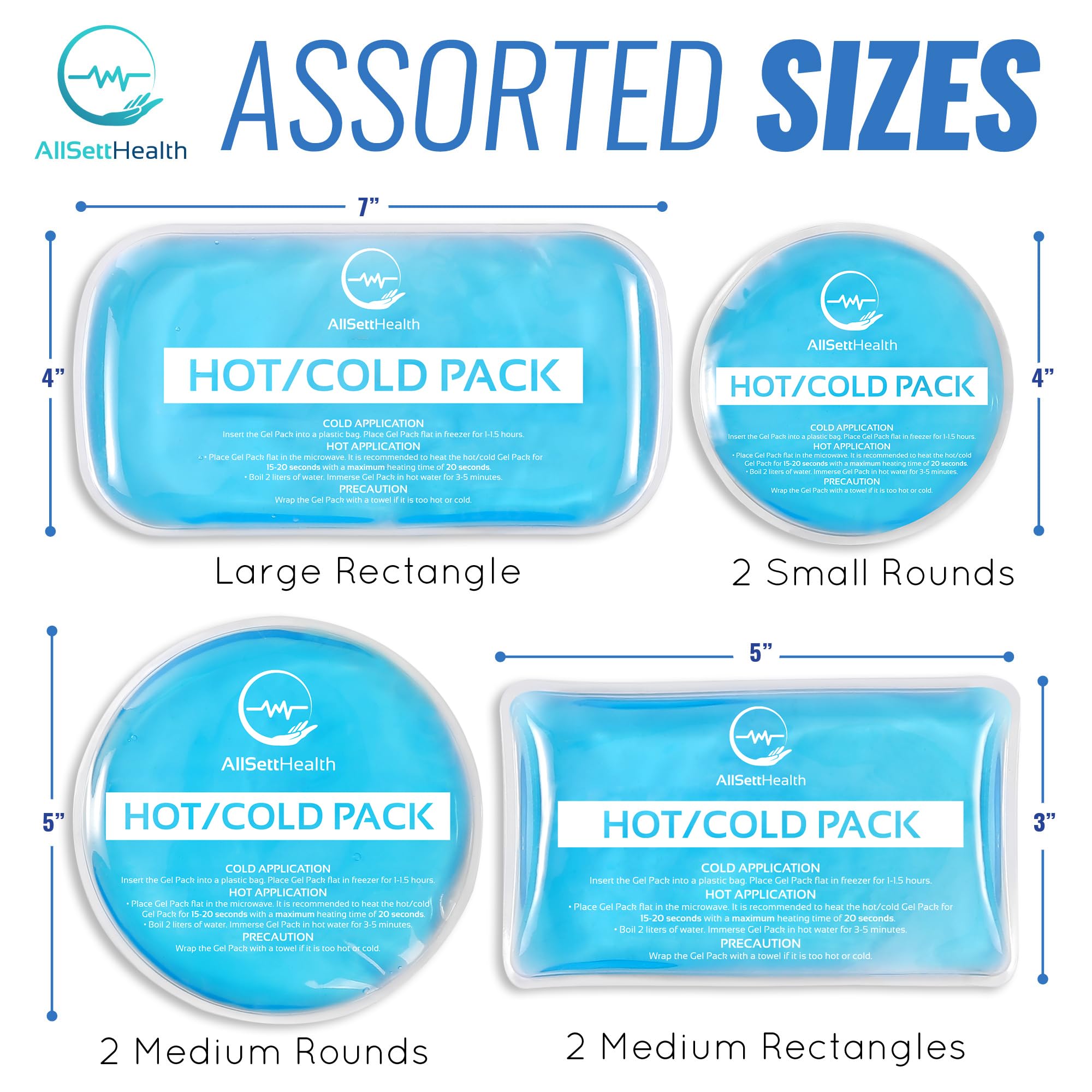 Reusable Cold Gel Ice Packs for Injuries | 7 Pack Cold Compress Gel Ice Pack for Knee, Neck, Hip, Shoulder & Back Pain 🍁 All In One Marketplace Canada