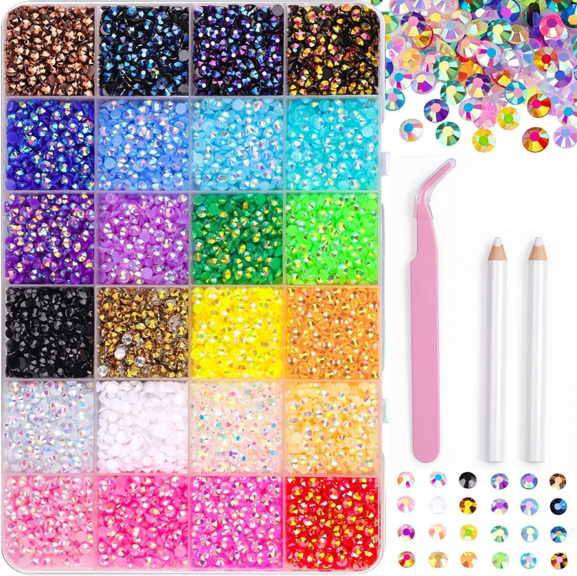 KCZ 30000pcs Resin Jelly Rhinestones – 3mm Mixed-Color Flatback Gems for Bedazzling, Diamond Art, Nail Art, Shoes, Crafts & DIY Projects 🍁 All In One Marketplace Canada