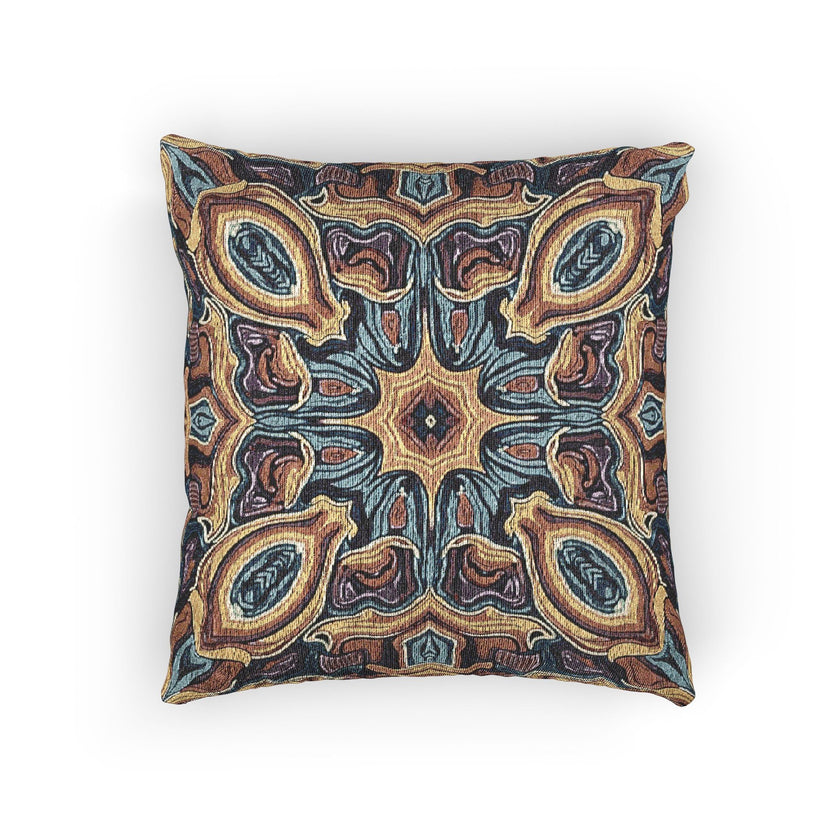 Bohemian Woven Pillow – Mosaic Medallion Decorative Throw Pillow