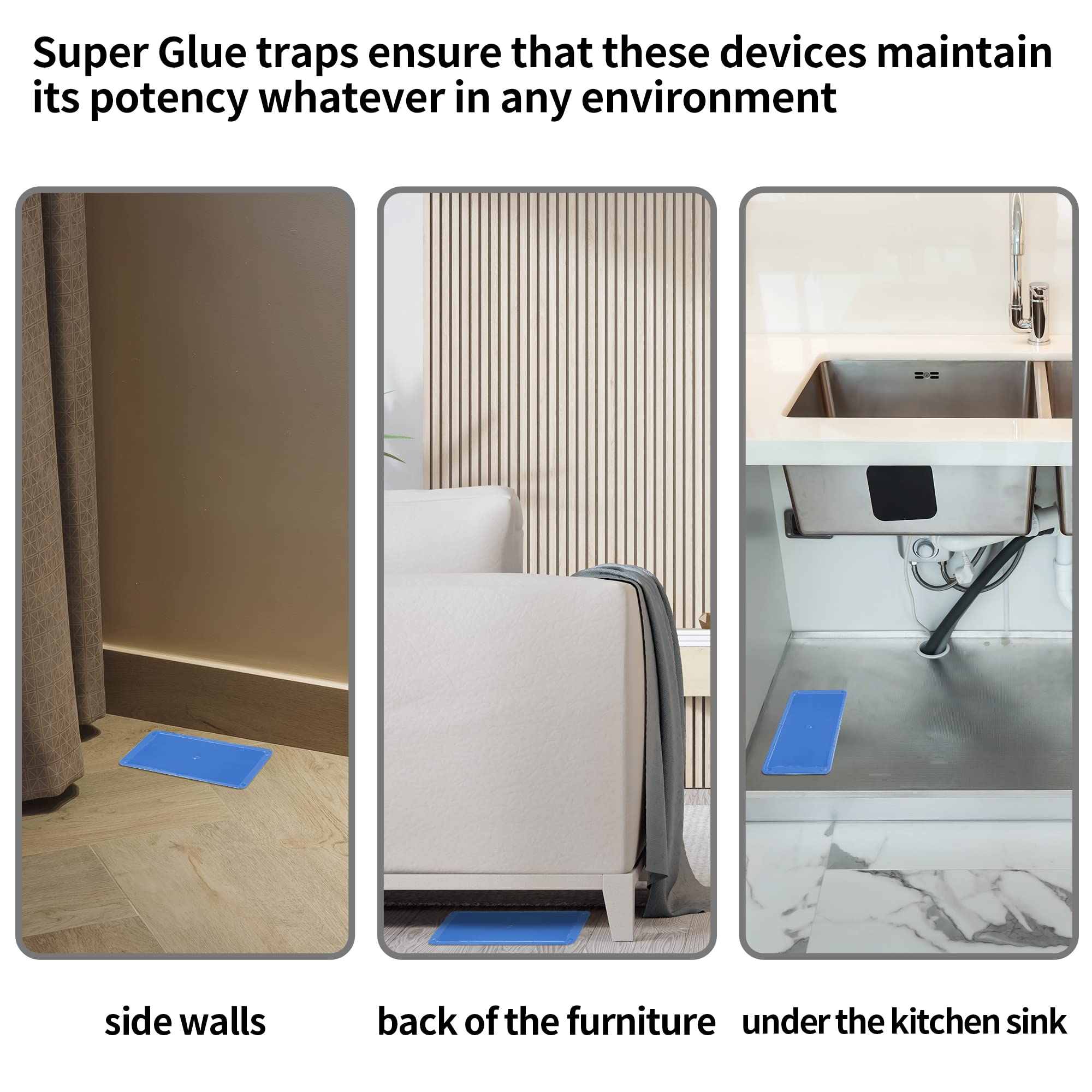LULUCATCH Mouse Glue Traps 12 Pack, Larger & Heavier Plastic Sticky Glue Traps with Extra-Strong Adhesive for Mice, Rats, Sticky Mouse Trap for Indoor Use, Easy to Set. 🍁 All In One Marketplace Canada