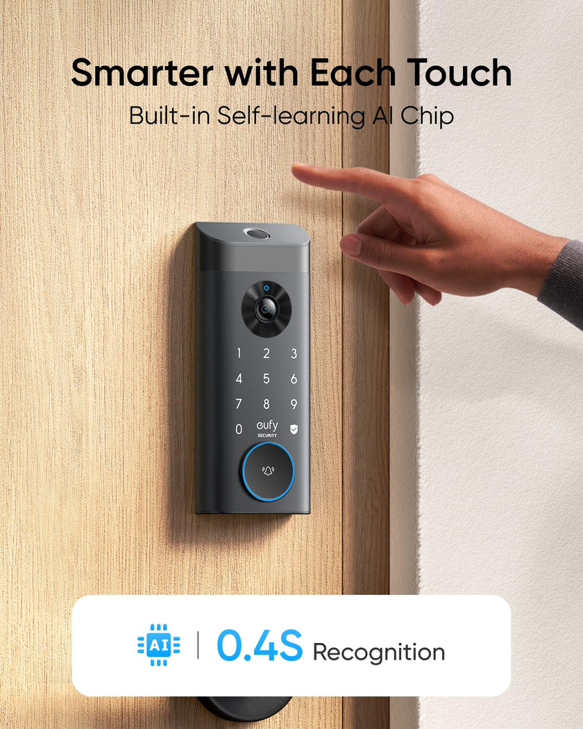 eufy Security Video Smart Lock E330, 3-in-1 Camera+Doorbell+Fingerprint Keyless Entry Door Lock, WiFi Door Lock,App Remote Control,2K HD,Doorbell Camera,No Monthly Fee 🍁 All In One Marketplace Canada