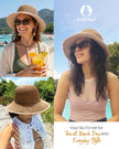 FURTALK Sun Hats for Women Handmade Summer Beach Hat Wide Brim Straw Hat Foldable Packable UPF 50 Crochet Travel Bucket Hat Kahaki 🍁 All In One Marketplace Canada