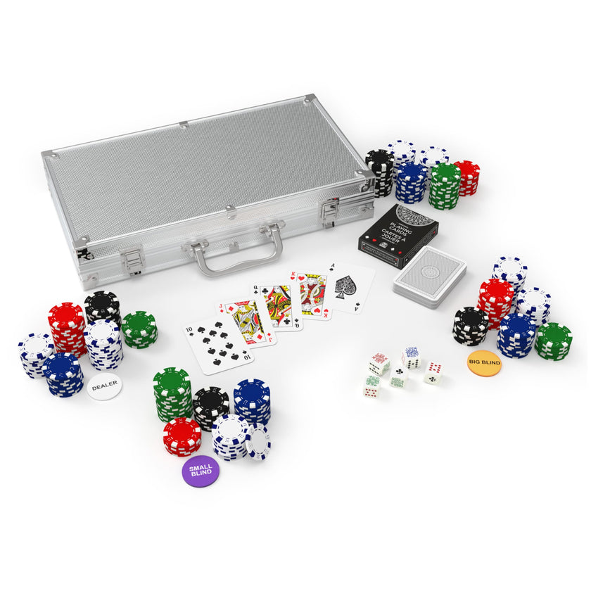 Cardinal Classics, 300-Piece Poker Set with Aluminum Carrying Case & Professional 11.5g Chips Plus 5 Poker Dice, for Adults and Kids Ages 10 and up 🍁 All In One Marketplace Canada