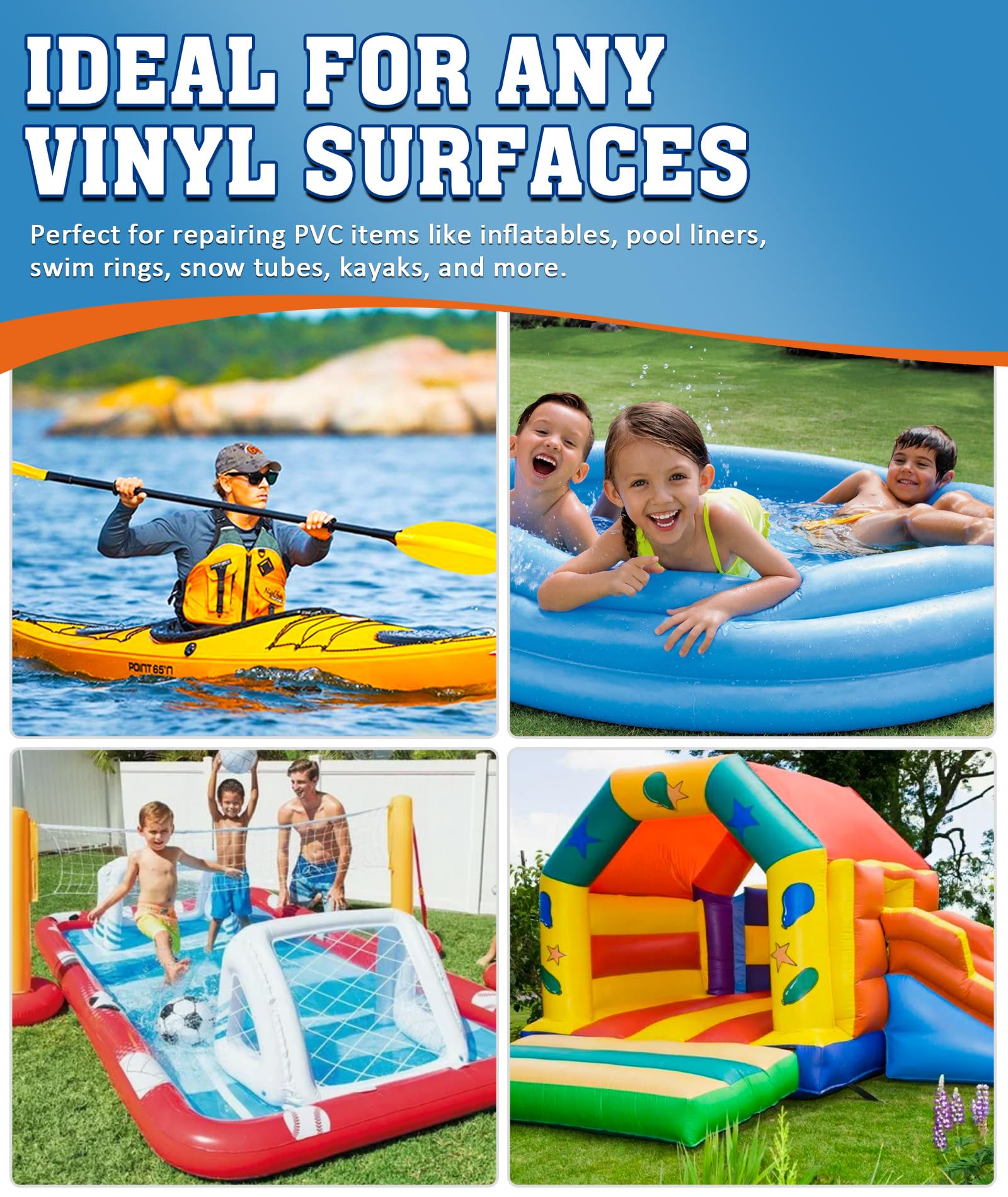 EPN Air Mattress Patch Kit, Waterproof Vinyl Pool Liner Repair Kit for Inflatables, Air Mattress, Swimming Ring, Tent, Bounce House, Inflatable Toys, Hot Tub, PVC Boat, Raft, Kayak (80ml*1) 🍁 All In One Marketplace Canada
