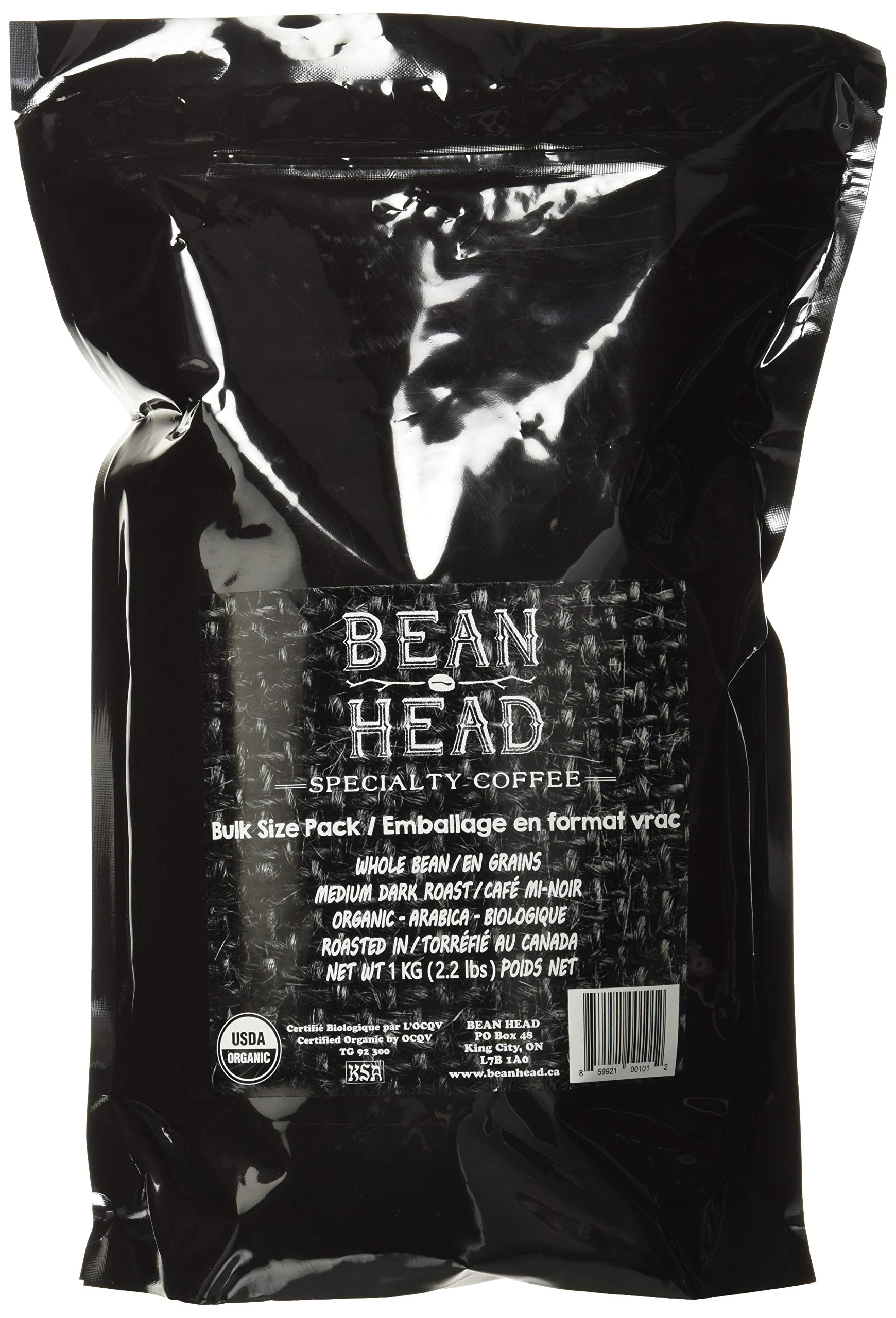 BEAN HEAD Specialty Grade Organic Coffee, Bulk Pack, Whole Bean, 1 KG 🍁 All In One Marketplace Canada