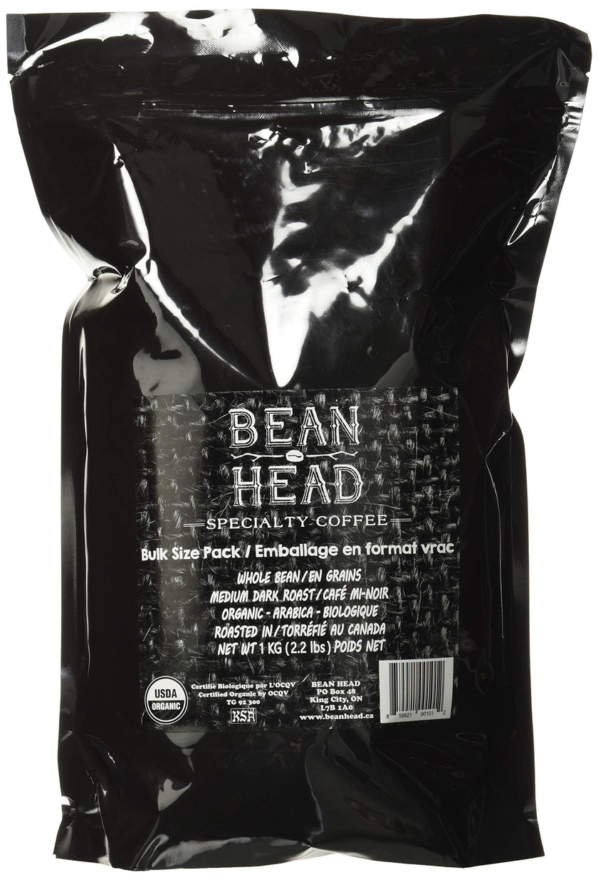 BEAN HEAD Specialty Grade Organic Coffee, Bulk Pack, Whole Bean, 1 KG 🍁 All In One Marketplace Canada