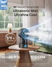 DREO TurboCool Misting Fan 516S, 150°+30°Omni-directional Oscillating Cooling Desk Fans that Blow Cold Air, 26 ft/s,Evaporative Air Cooler, 20dB, 6 Speeds 2 Modes, Remote & APP, RGB, Indoor, Grey 🍁 All In One Marketplace Canada