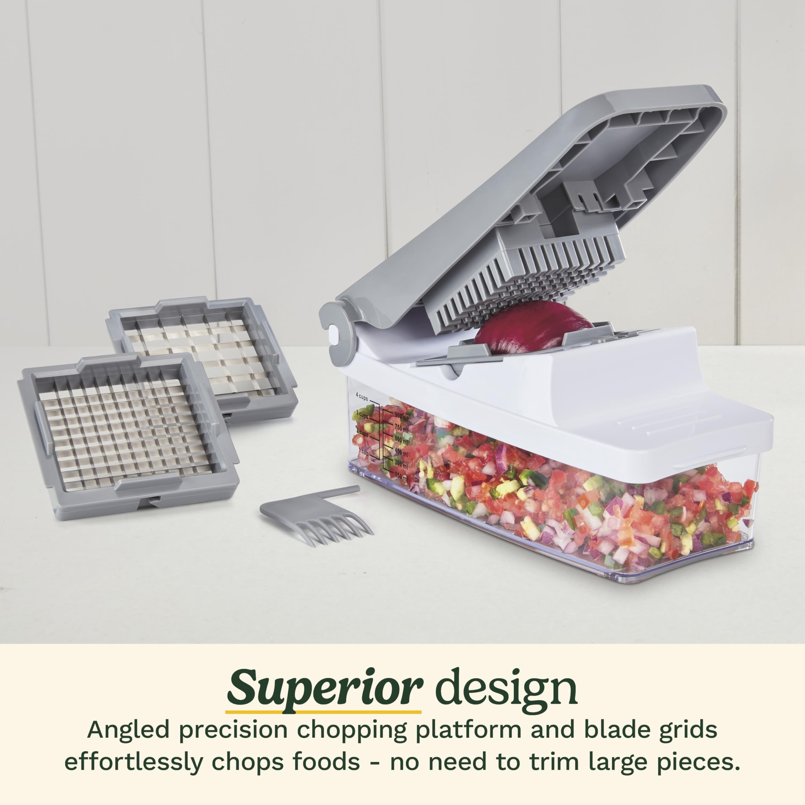 Cuisinart PrepExpress® Vegetable & Fruit Box Dicer/Chopper with Small & Large Blade Grids for Quick & Easy Food Preparation, Comes with a 4-Cup Collection Container (CTG-00-VFCC) 🍁 All In One Marketplace Canada