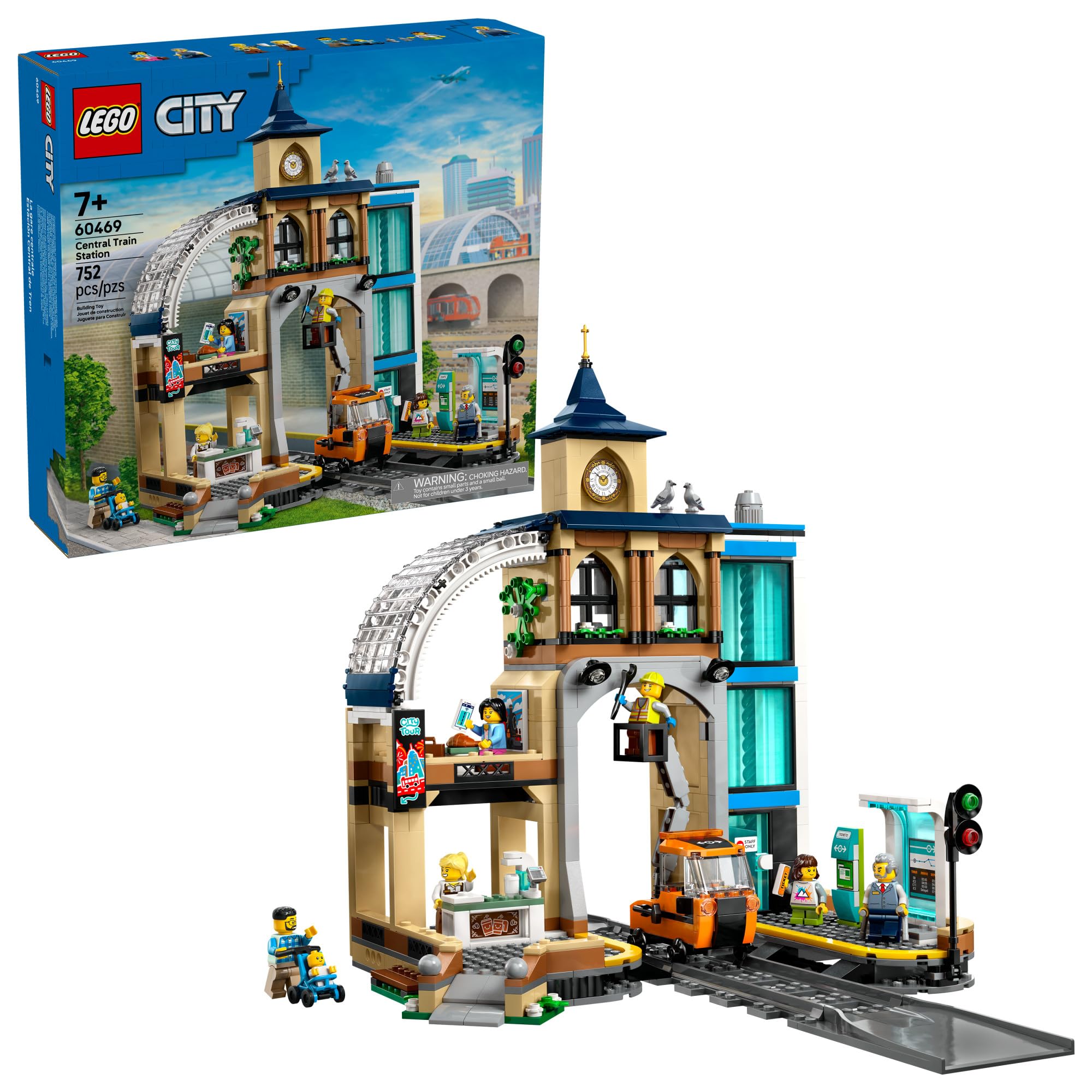 LEGO City Central Train Station Building Toy - Multi-Level Pretend Play Set for Boys & Girls, Ages 7+ - Building Blocks for Kids - Gift Idea for Birthdays - 60469 🍁 All In One Marketplace Canada