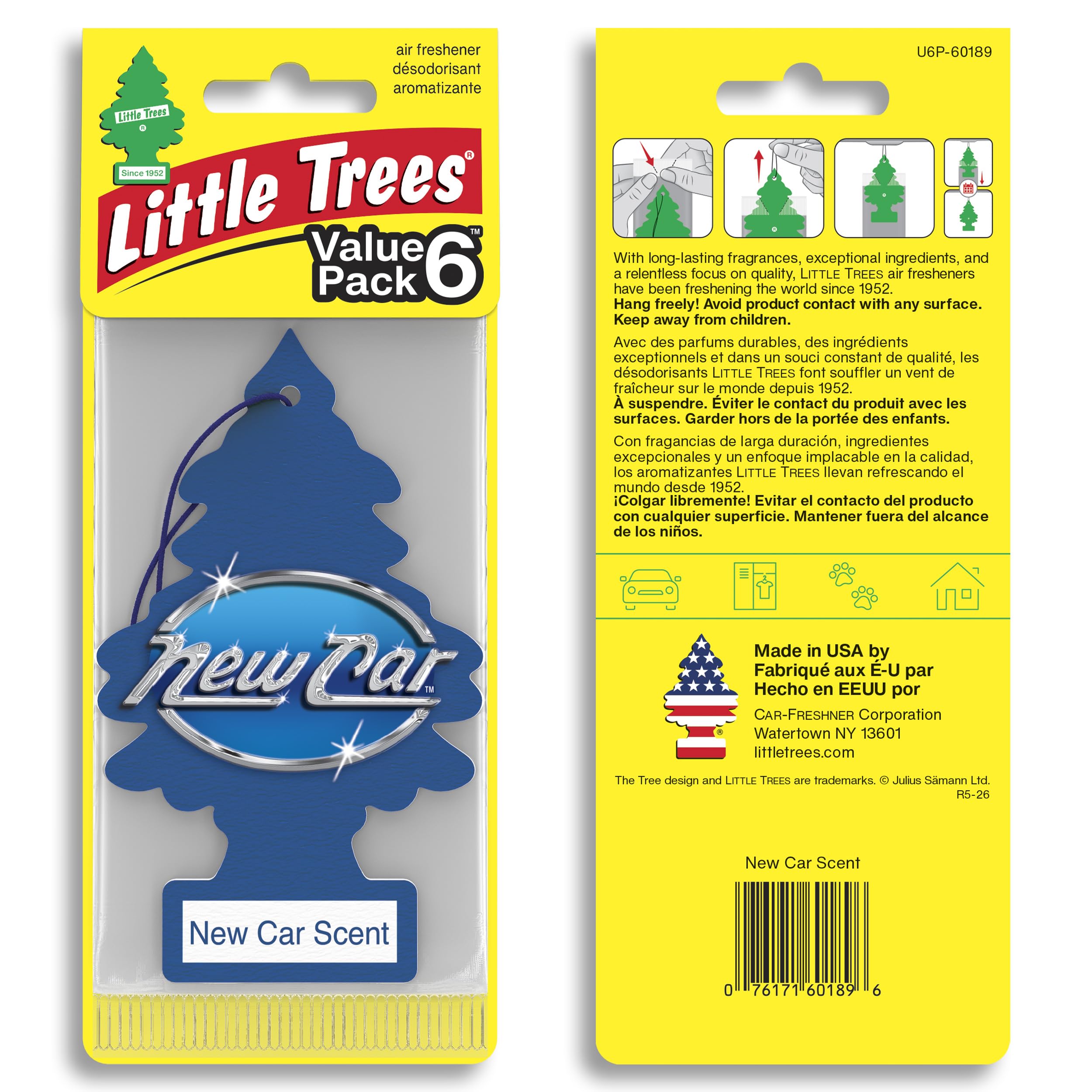 LITTLE Air Fresheners Car Air Freshener. Hanging Tree Provides Long Lasting Scent for Auto or Home. New Car Scent, 24 Air Fresheners 🍁 All In One Marketplace Canada