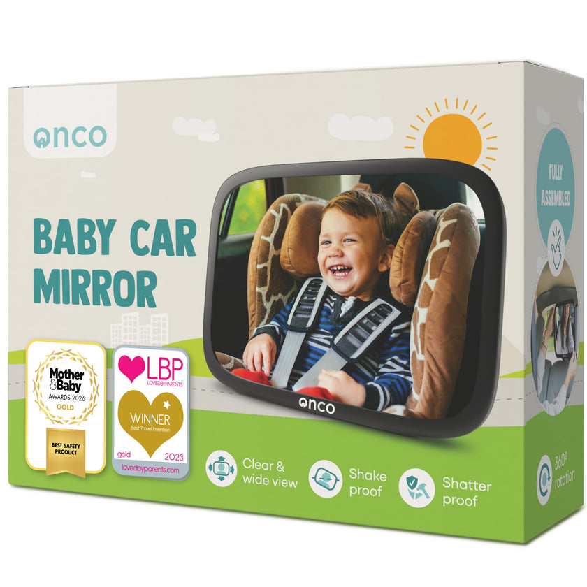 Onco Baby Car Mirror for Back Seat - Double Award-Winning, 100% Shatterproof Mirror, 360° Baby Must Haves, New Born Essentials, Car Mirror Rear Facing, Universal & Shake-Proof 🍁 All In One Marketplace Canada